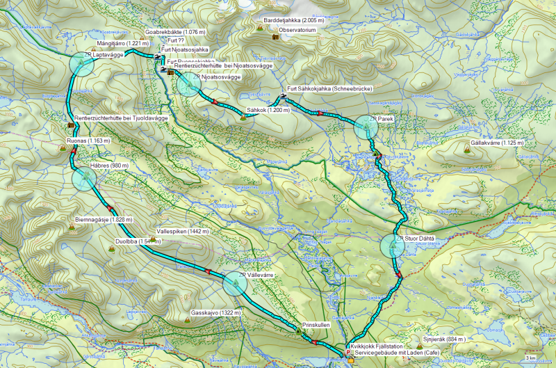 Übersichtskarte Sarek 2018